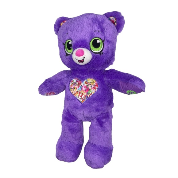 Build a Bear Shopkins Purple Plush Bear With Dress 17" - Picture 3 of 12